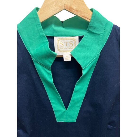 STS Sail to Stable Blue with Green Shift Tunic Dress - Picture 4 of 8